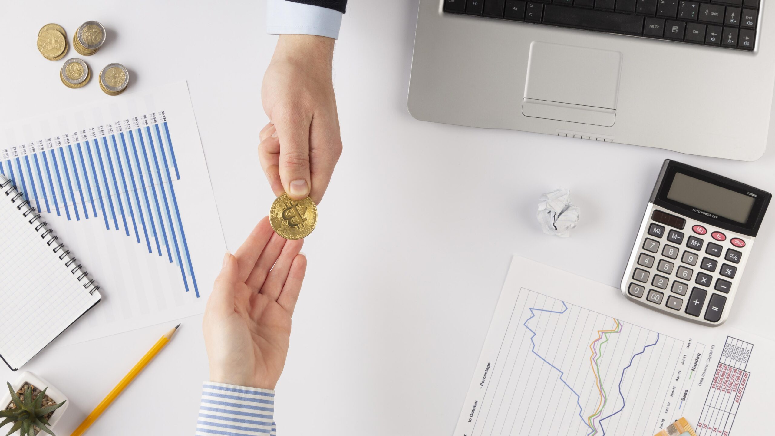 men-exchanging-bitcoin-with-copy-space